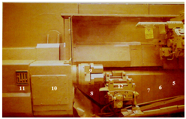 Figure 3. Photograph of the A-Lathe showing measurement points 5-12.