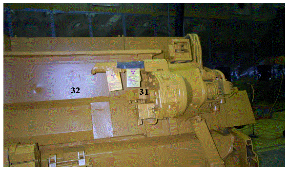 Figure 5. Photograph of the A-Lathe showing measurement points 31 and 32 of the first generation assay.