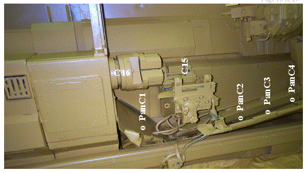 Figure 7. Photograph of the front of the A-Lathe showing measurement points PanC1-PanC4 and C15 and C16 of the second generation assay