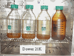 Figure 5. CG8, Dowex 21K, GT73, and Control Experiments after Heating for 10 Months.