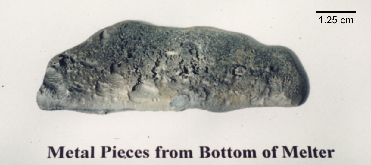 Figure 4a. Homogenous metal ingot removed from the bottom of the melter.