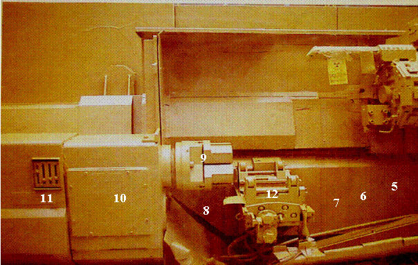 Figure 3. Photograph of the A-Lathe showing measurement points 5-12