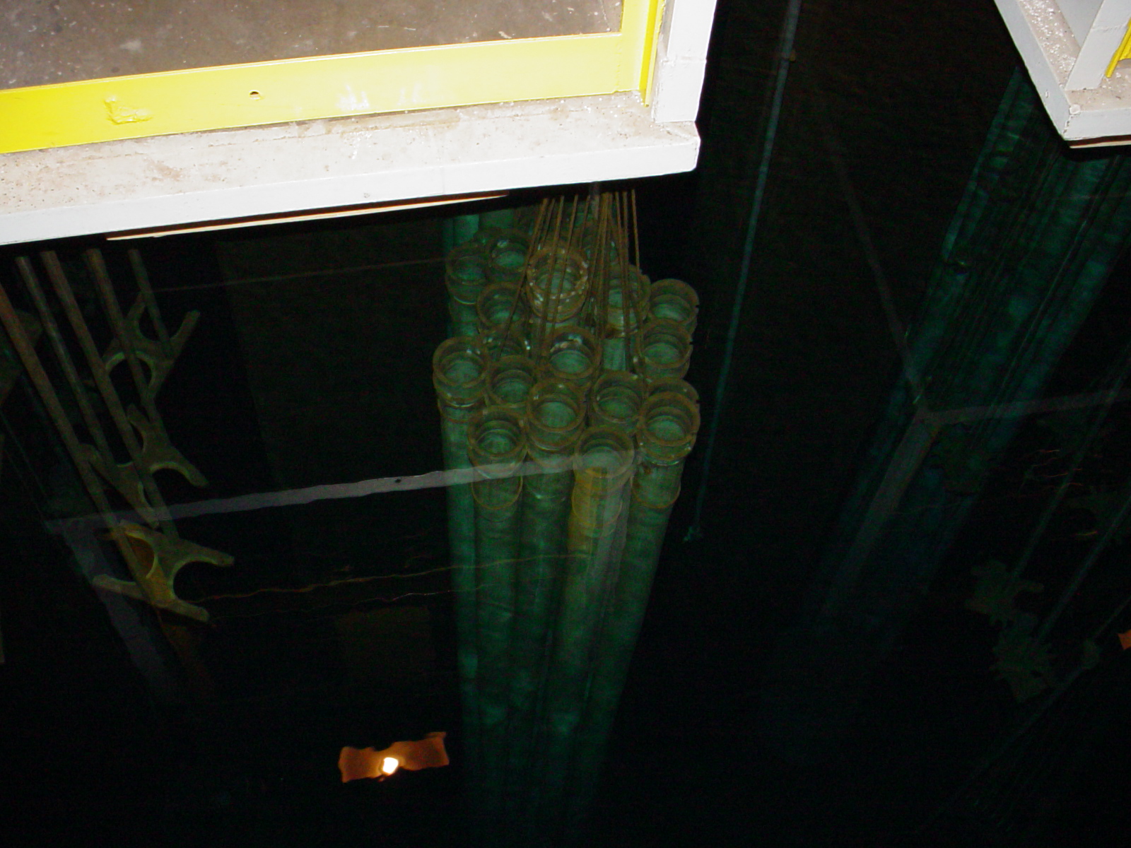 Figure 2. One type of scrap aluminum: fuel sleeve housings hanging underwater in K Basin.