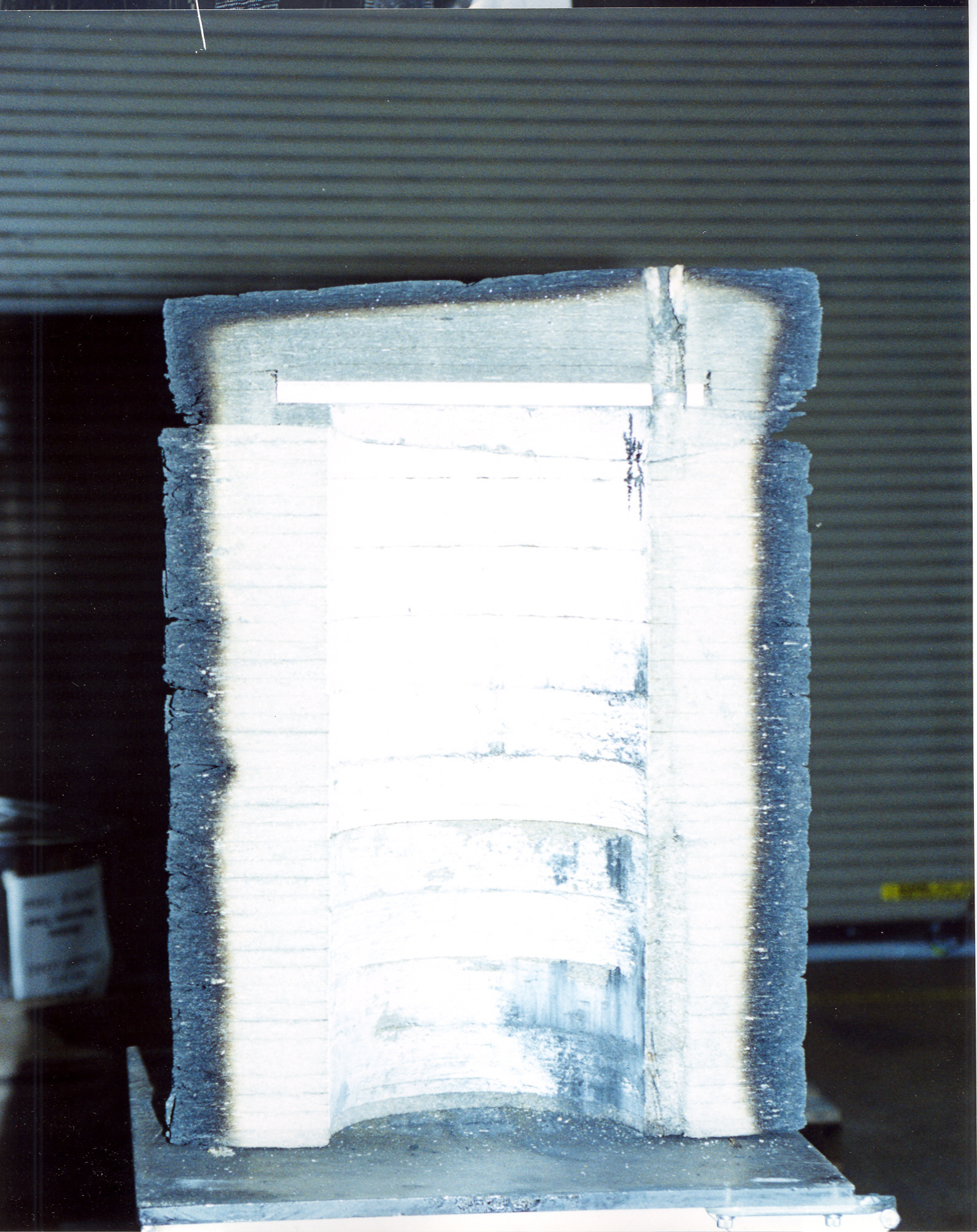 Figure 8. Cross section of Celotex(R) overpack following the fire test.