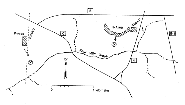 Figure 1. Map of Study Area Showing Sampling Locations in Localized Tree-Kill Zones.