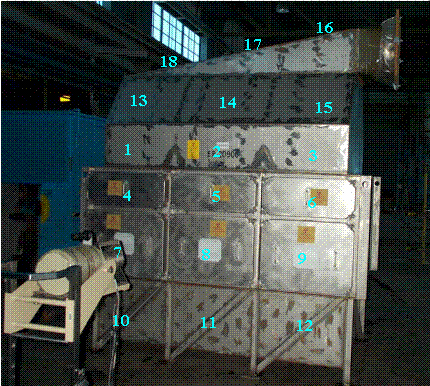 Figure 1. The Front Face of the HEPA Bank Showing the First 18 NaI Acquisitions. This Photo Also Shows the First HPGe Acquisition In Progress.